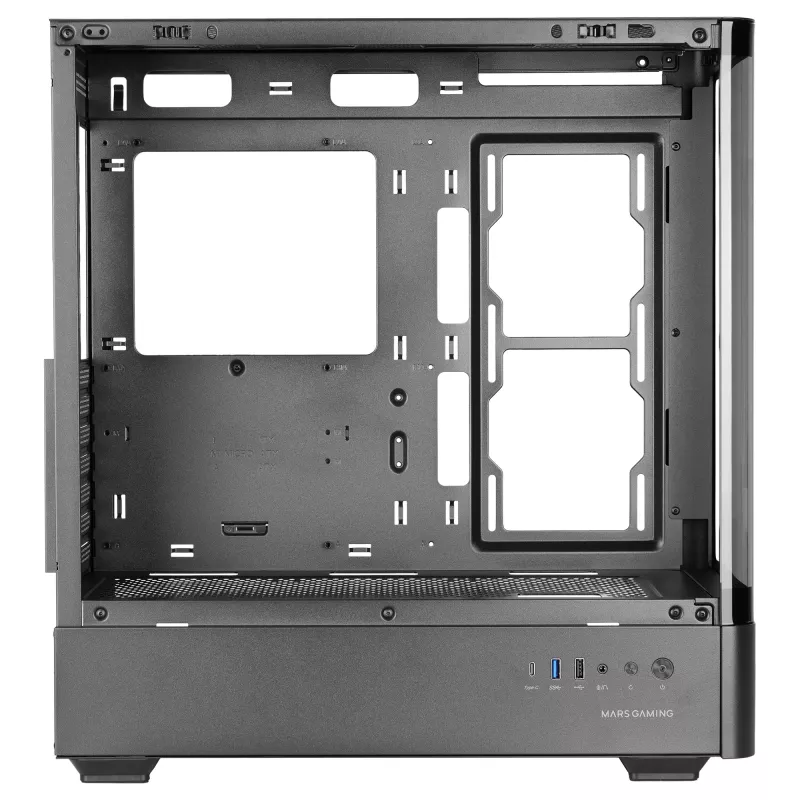 Korpusas TACENS Mars Gaming MCLCDPRO Midi Tower – juodas, IPS 7.2 colio ekranas, maitinimo šaltinis apačioje, ATX/Micro-ATX/Mini-ITX palaikymas