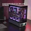 Korpusas TACENS Mars Gaming MCLCDPRO Midi Tower – juodas, IPS 7.2 colio ekranas, maitinimo šaltinis apačioje, ATX/Micro-ATX/Mini-ITX palaikymas