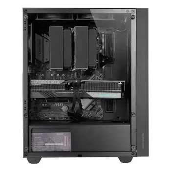 PC korpusas TACENS Mars Gaming MC-PMAX Midi Tower — ATX/Micro-ATX/Mini-ITX, 3x120mm priekyje, 1x120mm gale, 2x3.5 colio ir 2x2.5 colio vietos diskams, Juodas