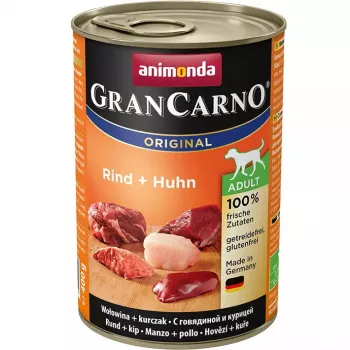 Šlapias šunų maistas Animonda GranCarno Original jautiena ir vištiena 400 g skardinė, be grūdų, suaugusiems