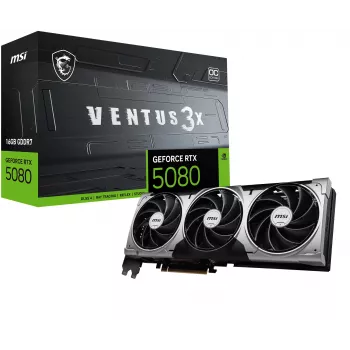 Vaizdo plokštė MSI GeForce RTX 5080 16 GB GDDR7, PCIe 5.0, 256 bit, 303×121×49 mm, 360 W