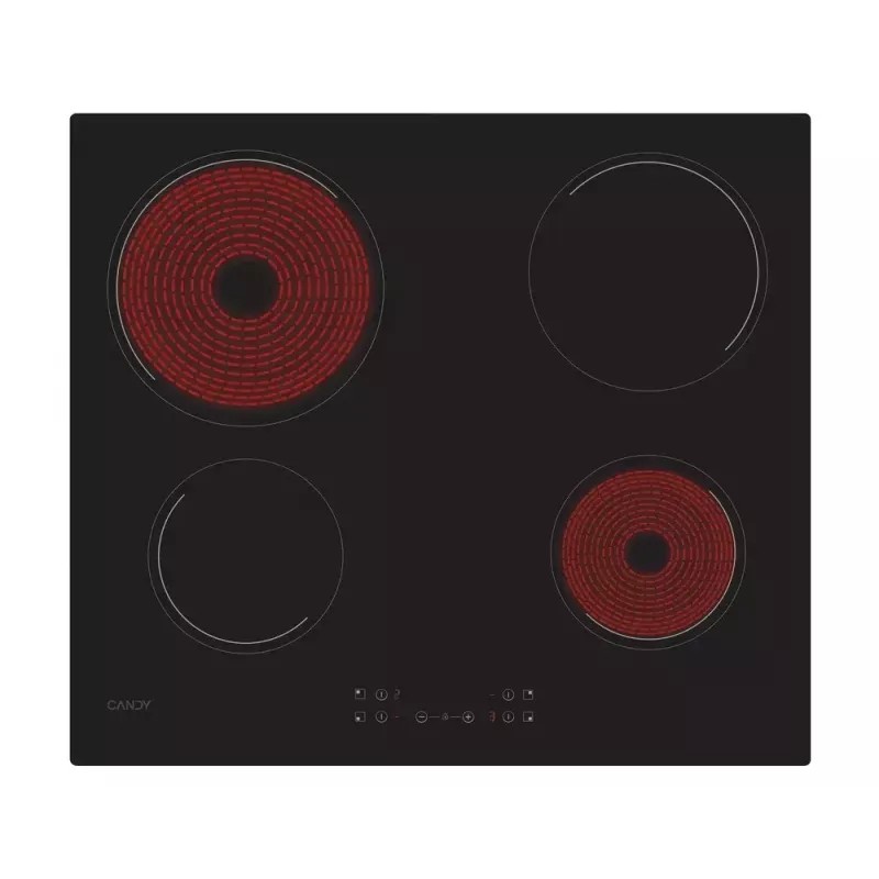 Įmontuojama keraminė kaitlentė CANDY CH64CCB/4U2 – 4 zonos, jutiklinis valdymas, 59×52 cm, juoda