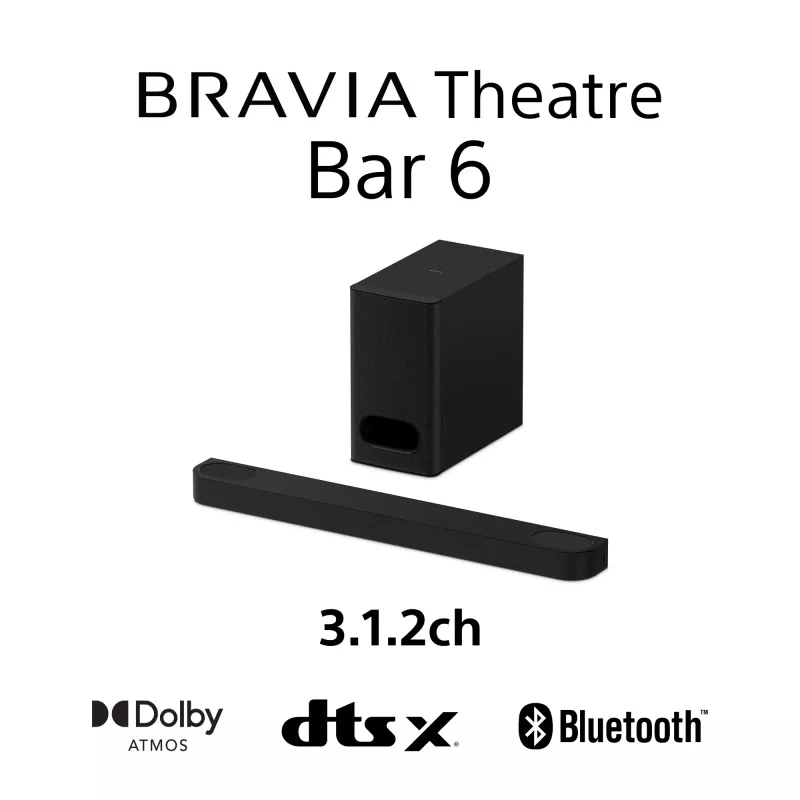 Sony HT-B600 garso juosta 3.1.2 kanalai 350 W su belaidžiu žemų dažnių garsiakalbiu, juoda