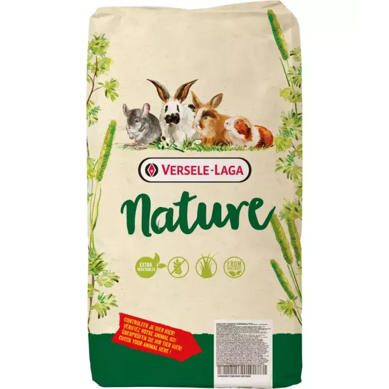 Granuliuotas triušių pašaras VERSELE-LAGA Cuni Nature 2,3 kg — su žolelėmis, 14% baltymų, 15,5% skaidulų, 4,5% riebalų, vitaminas C, be glitimo ir sojos