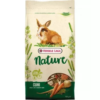 Granuliuotas triušių pašaras VERSELE-LAGA Cuni Nature 2,3 kg — su žolelėmis, 14% baltymų, 15,5% skaidulų, 4,5% riebalų, vitaminas C, be glitimo ir sojos