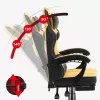 Gaming kėdė huzaro Force 3.7 – ergonominė aukšta nugara, geltona sėdynė, reguliuojami porankiai, aukštis 107,5–116,5 cm