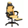Gaming kėdė huzaro Force 3.7 – ergonominė aukšta nugara, geltona sėdynė, reguliuojami porankiai, aukštis 107,5–116,5 cm
