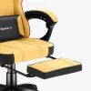 Gaming kėdė huzaro Force 3.7 – ergonominė aukšta nugara, geltona sėdynė, reguliuojami porankiai, aukštis 107,5–116,5 cm