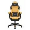 Gaming kėdė huzaro Force 3.7 – ergonominė aukšta nugara, geltona sėdynė, reguliuojami porankiai, aukštis 107,5–116,5 cm