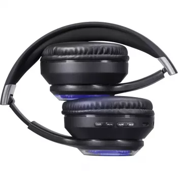 Ausinės DEFENDER FreeMotion B400 – belaidės ir laidinės, USB-C, AUX, uždaros supraauralinės, 20–20000 Hz, 118 dB, LED foninis apšvietimas, juodos