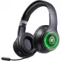 Ausinės DEFENDER FreeMotion B400 – belaidės ir laidinės, USB-C, AUX, uždaros supraauralinės, 20–20000 Hz, 118 dB, LED foninis apšvietimas, juodos