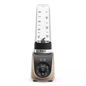 Stalinis blenderis Tefal Blend Up BL190AF0 — 0,85 L indas, 1000 W, 6-peilių Powelix, impulsinis režimas, ledo smulkinimas (permatomas/juodos/smėlio spalvos)