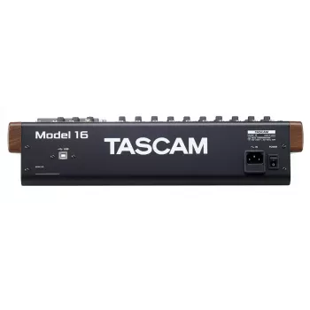 Audio mikseris Tascam MODEL 16 – 16 kanalų, 24 bitų DSP, 44.1/48 kHz, Bluetooth 5.0, USB Type-B, SD kortelių skaitytuvas