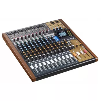 Audio mikseris Tascam MODEL 16 – 16 kanalų, 24 bitų DSP, 44.1/48 kHz, Bluetooth 5.0, USB Type-B, SD kortelių skaitytuvas