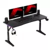 Gaming stalas huzaro Hero 4.6 RGB – juodas stačiakampis stalviršis 1600×600 mm, aukštis 560–790 mm, H kojos, RGB foninis apšvietimas
