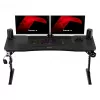 Gaming stalas huzaro Hero 4.6 RGB – juodas stačiakampis stalviršis 1600×600 mm, aukštis 560–790 mm, H kojos, RGB foninis apšvietimas