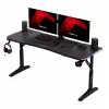 Gaming stalas huzaro Hero 4.6 RGB – juodas stačiakampis stalviršis 1600×600 mm, aukštis 560–790 mm, H kojos, RGB foninis apšvietimas