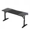Gaming stalas huzaro Hero 4.6 RGB – juodas stačiakampis stalviršis 1600×600 mm, aukštis 560–790 mm, H kojos, RGB foninis apšvietimas