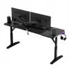 Gaming stalas huzaro Hero 4.6 RGB – juodas stačiakampis stalviršis 1600×600 mm, aukštis 560–790 mm, H kojos, RGB foninis apšvietimas