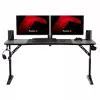 Gaming stalas huzaro Hero 4.6 RGB – juodas stačiakampis stalviršis 1600×600 mm, aukštis 560–790 mm, H kojos, RGB foninis apšvietimas
