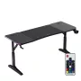 Gaming stalas huzaro Hero 4.6 RGB – juodas stačiakampis stalviršis 1600×600 mm, aukštis 560–790 mm, H kojos, RGB foninis apšvietimas