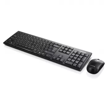Belaidis klaviatūros ir pelės rinkinys Lenovo 100 Wireless Combo, QWERTY US English, juoda