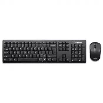Belaidis klaviatūros ir pelės rinkinys Lenovo 100 Wireless Combo, QWERTY US English, juoda