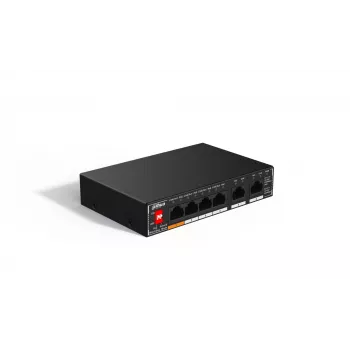 Dahua Technology SG1006P nevaldomas Gigabit Ethernet komutatorius su PoE, 6 prievadai, juodas