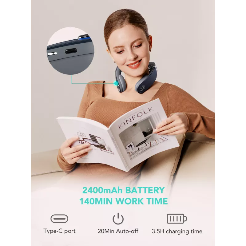 Masažinis prietaisas SKG G7-Pro-Fold Blue – kombinuotas, spaudimo, minkymo ir vibracijos masažas