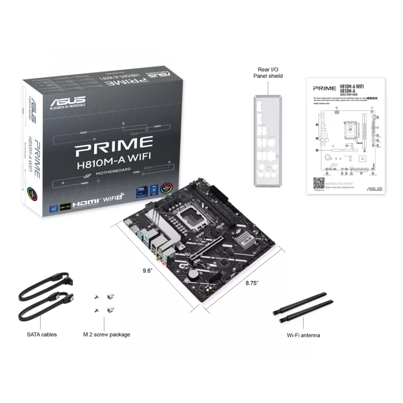 ASUS PRIME H810M-A WIFI pagrindinė plokštė Intel H810 LGA 1851 (Socket V1) micro ATX