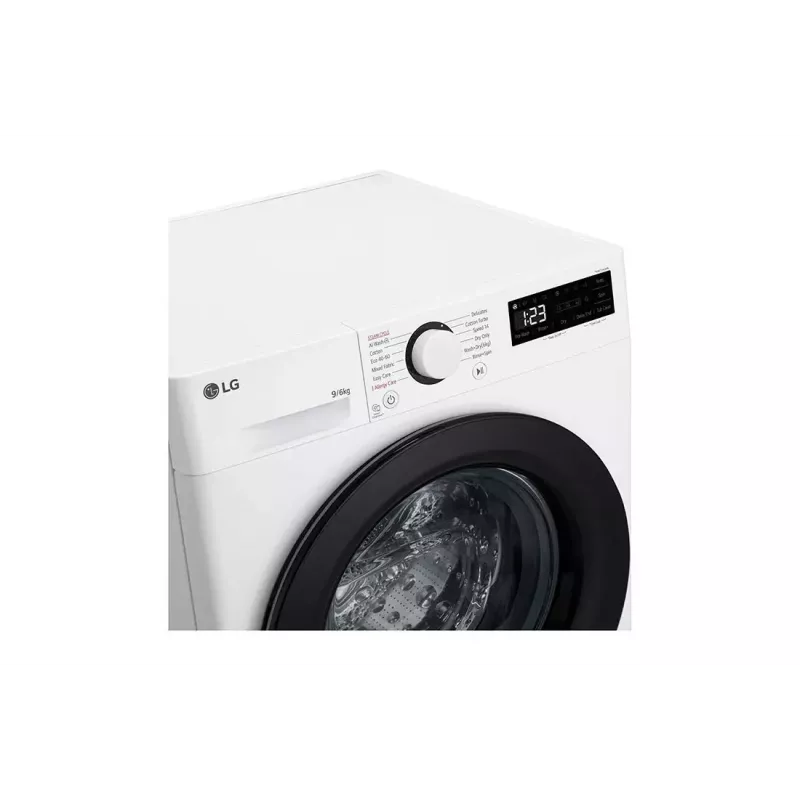 LG F4DR509SBW skalbyklė su džiovinimu, laisvai pastatoma, priekinio pakrovimo, juoda, balta