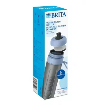 Filtravimo butelis BRITA Active 600 ml Pastelinė mėlyna su 2 MicroDisc filtrais, plastikas, be BPA, 233 mm
