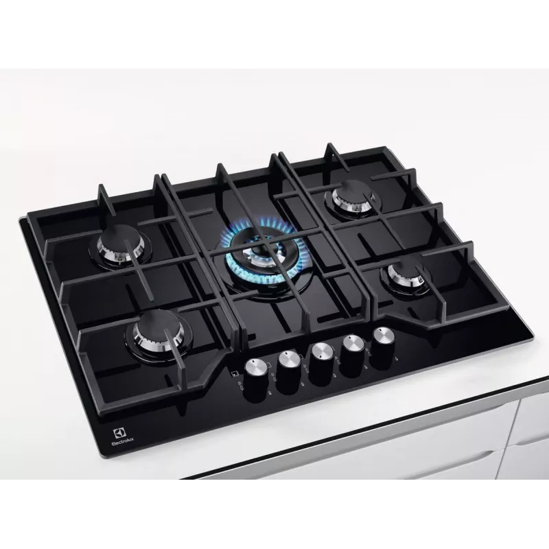 Electrolux KGG75362K Juoda Įmontuojama 75 cm Dujinė 5 zonų