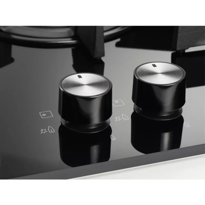 Electrolux KGG6426K juoda įmontuojama dujinė kaitlentė 56 cm 4 zonos