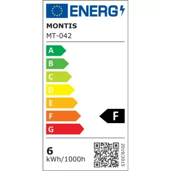 Stalinė lempa MONTIS MT042-BK, LED 5,7W, reguliuojama, 440 lm, 3000–5400K, juoda, 410×144×58 mm