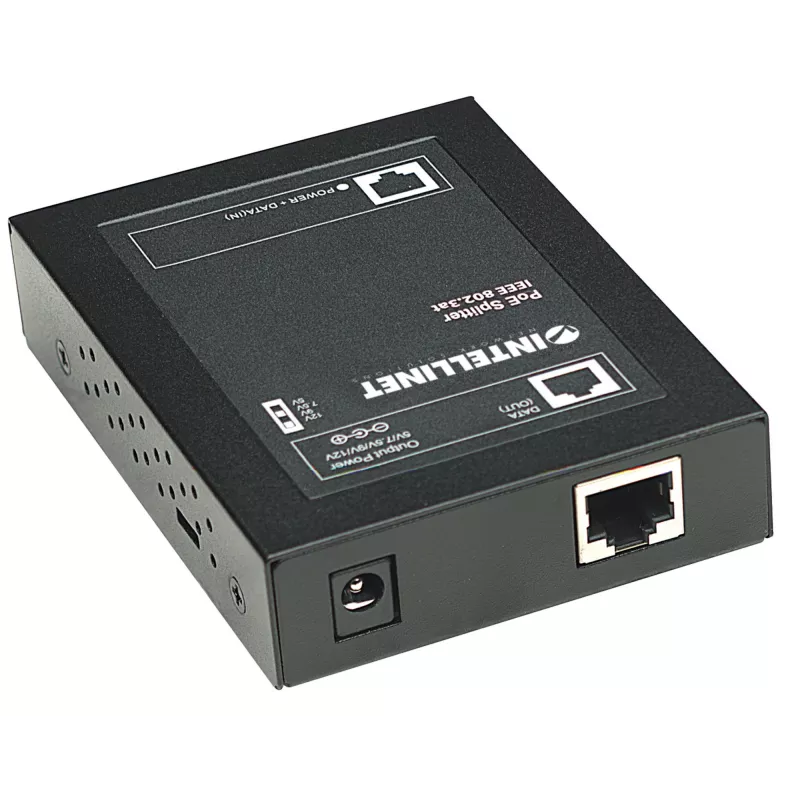 Intellinet Power over Ethernet (PoE+) Skirstytuvas, IEEE802.3at, 5, 7.5, 9 arba 12 V DC išėjimo įtampa