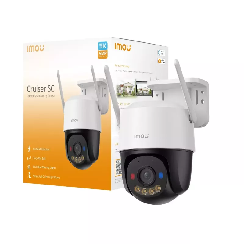 IMOU Cruiser SC 3K IPC-K7FP-5H0WE IP saugumo kamera, 5 MP (2880×1620), 3,6 mm, Wi‑Fi + Ethernet, 30 m naktinis matymas, balta