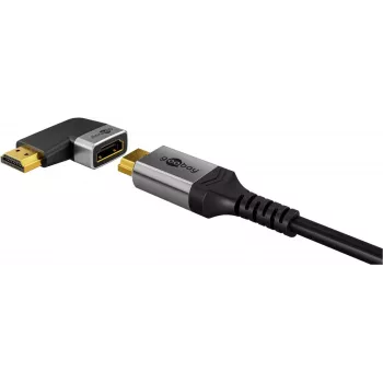 Goobay 72012 HDMI adapteris, tipas A, vyriškas, juodas/sidabrinis
