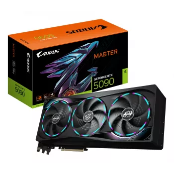 GIGABYTE AORUS GeForce RTX 5090 MASTER 32G vaizdo plokštė - 32GB GDDR7, 512bit, PCI-E 5.0, 2655MHz, 3x DP 2.1a, 1x HDMI 2.1b, GV-N5090AORUS M-32GD