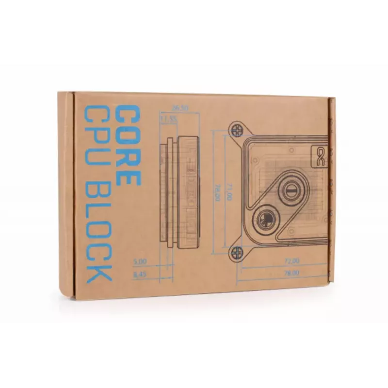 Vandens blokas Alphacool Core 1 Aurora Brass Copper Nickel Transparent White 72mm