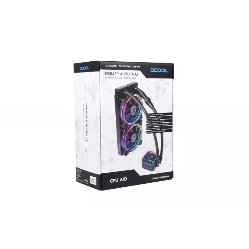 Alphacool Eisbaer Aurora LT240 12 cm Juodas – Viso viename skysčio aušintuvas