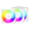 ARCTIC Freezer P12 Pro Reverse A-RGB (Baltas) - 3 vnt. rinkinys - 120 mm A-RGB PWM ventiliatorius su kabelių skirstytuvu