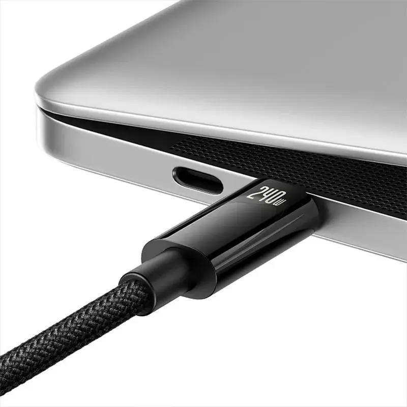 USB-C į USB-C laidas Baseus Tungsten Gold 240W 3m (juodas)