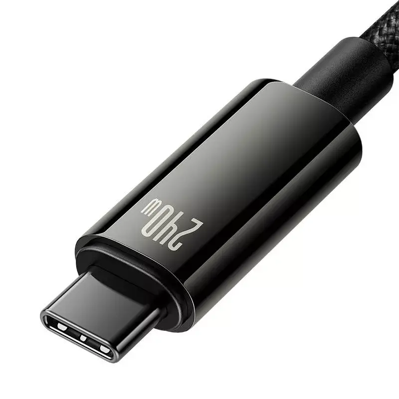 USB-C į USB-C laidas Baseus Tungsten Gold 240W 3m (juodas)
