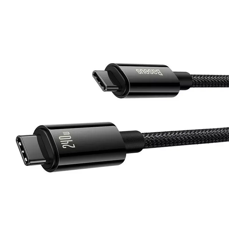 USB-C į USB-C laidas Baseus Tungsten Gold 240W 3m (juodas)