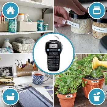 DYMO LabelManager 160 etikečių spausdintuvas su 3 D1 juostos ritinėliais | Nešiojamas etikečių spausdintuvas | QWERTY klaviatūra | Biurui ir namams