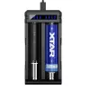 Baterijų įkroviklis XTAR SC2 Li-ion 18650 USB-C 2 lizdai, USB-C maitinimas, LED indikatoriai, juodas