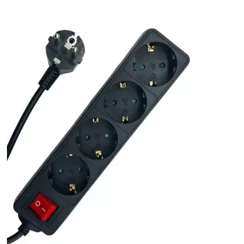 Microconnect MC-GRU0045BS ilgintuvas 5 m 4 kištukiniai lizdai Juoda