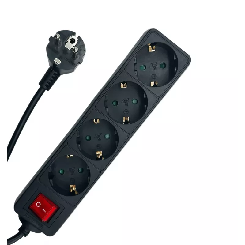 Microconnect MC-GRU0045BS ilgintuvas 5 m 4 kištukiniai lizdai Juoda