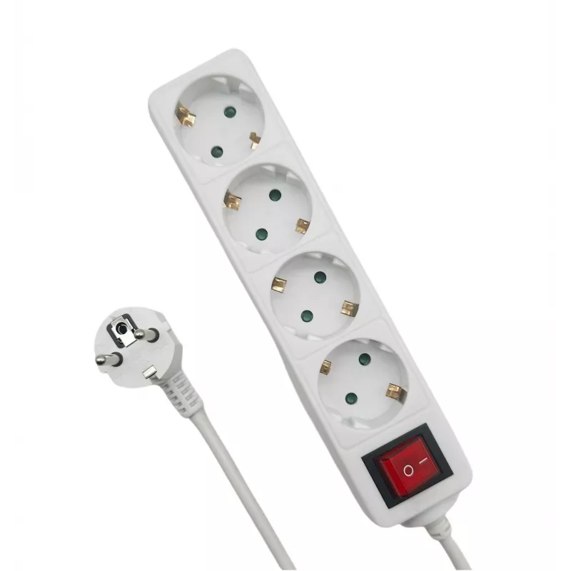 MicroConnect MC-GRU0045WS ilginimo laidas 5 m 4 Schuko lizdai Baltas